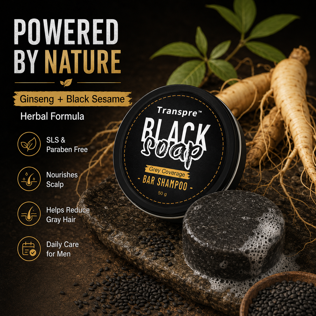 🔥 Limited Time Offer | Transpre™ Natural Gray Hair Darkening Shampoo Bar (2-Pack)