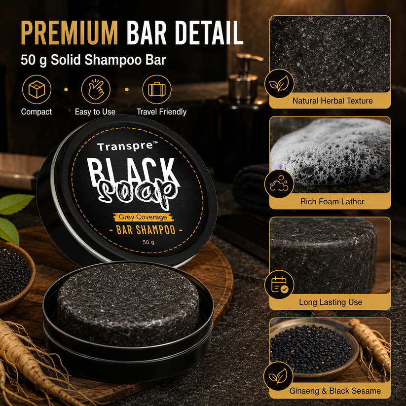 🔥 Limited Time Offer | Transpre™ Natural Gray Hair Darkening Shampoo Bar (2-Pack)