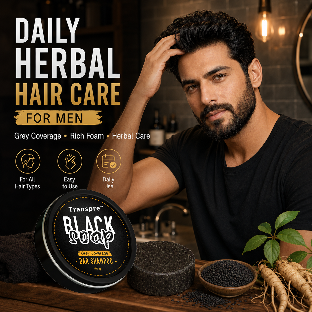 🔥 Limited Time Offer | Transpre™ Natural Gray Hair Darkening Shampoo Bar (2-Pack)
