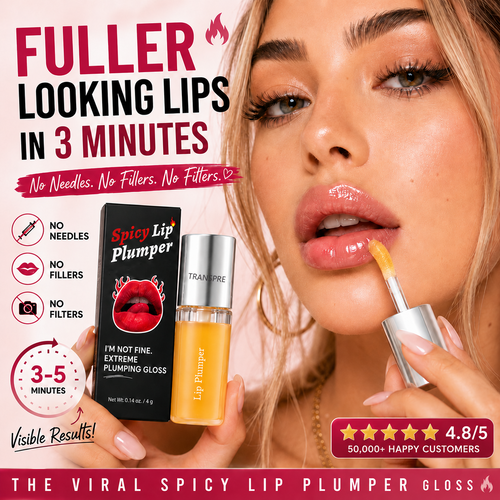 🔥LAST DAY 50% OFF💋Transpre Spicy Lip Plumper - Fuller-Looking Lip Plumper Gloss