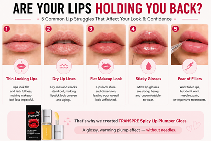 🔥LAST DAY 50% OFF💋Transpre Spicy Lip Plumper - Fuller-Looking Lip Plumper Gloss